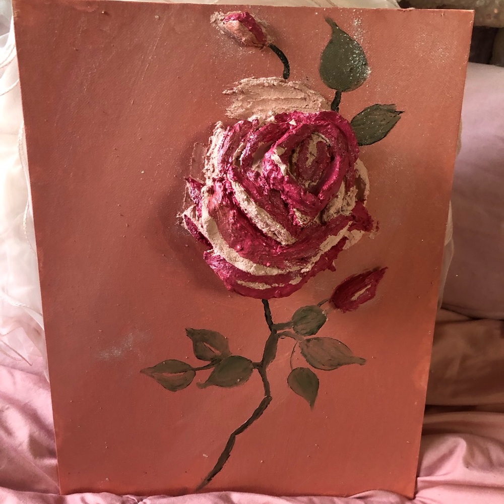 3D Rose Artwork on 11x14 Canvas 🌹🩷